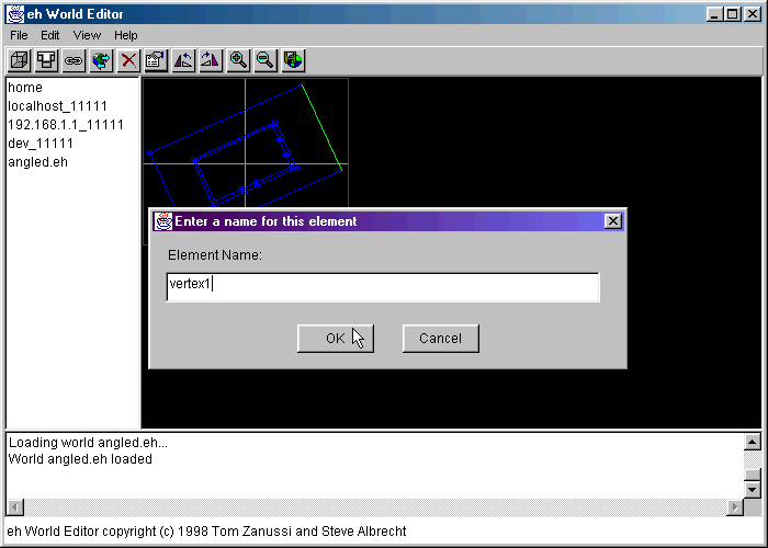 adding first vertex to angled room